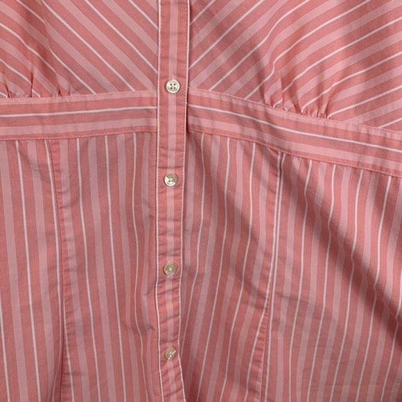 G.H. Bass & Co. Stretch Deep V Button Up Stripe Shirt - Picture 7 of 7
